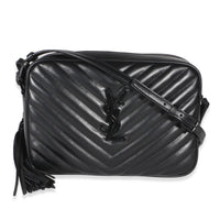 Saint Laurent Black Calfskin Matelasse Monogram Lou Camera Bag Handbag id