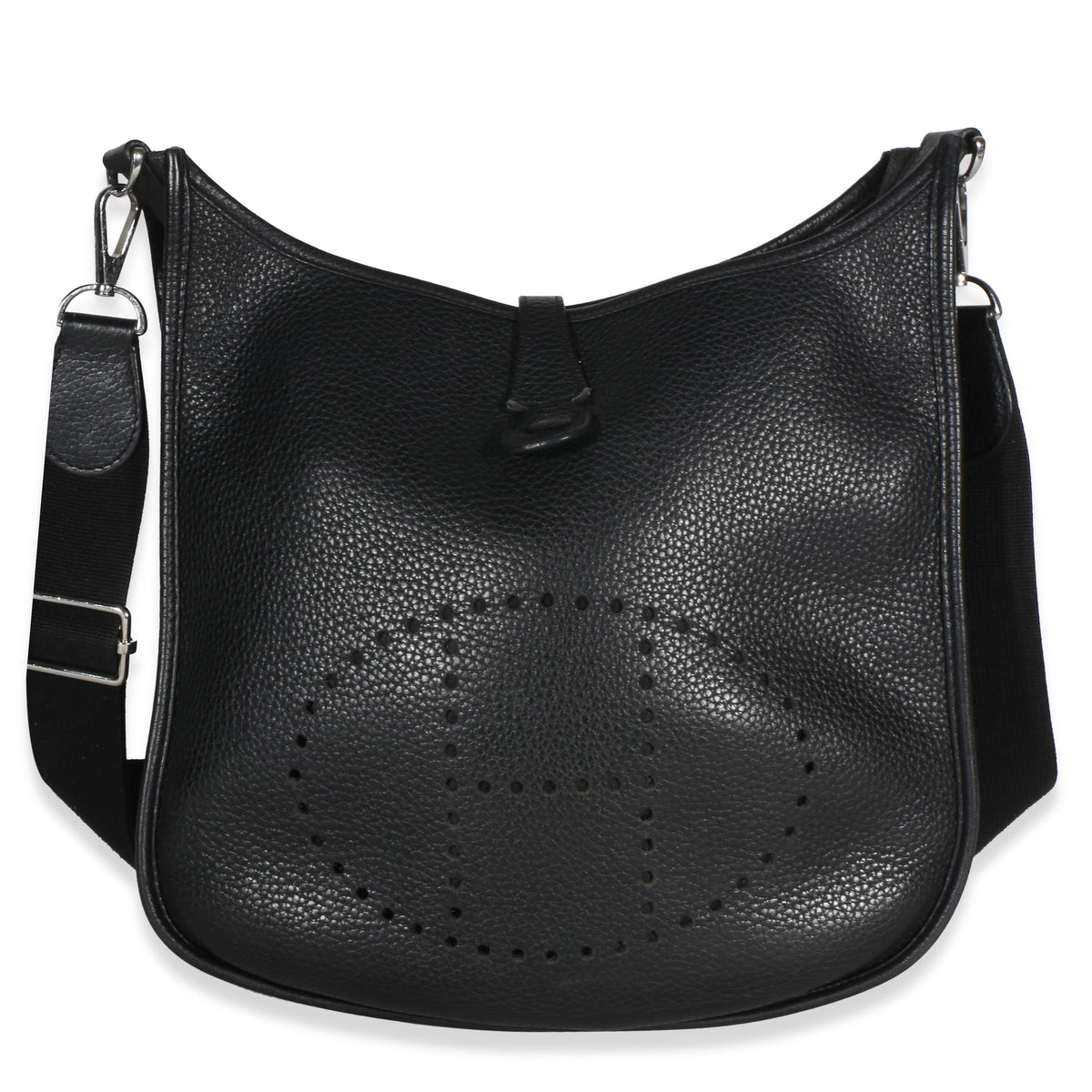 Hermès Black Clemence Evelyne III PM 29 PHW Handbag id