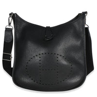 Hermès Black Clemence Evelyne III PM 29 PHW Handbag id