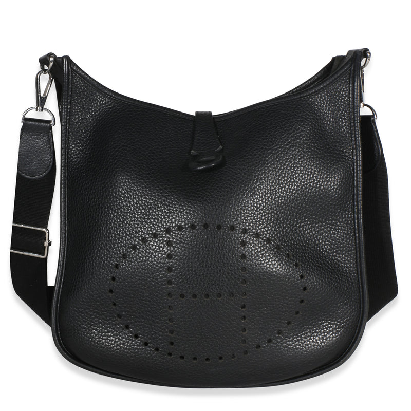 Hermès Black Clemence Evelyne III PM 29 PHW Handbag id