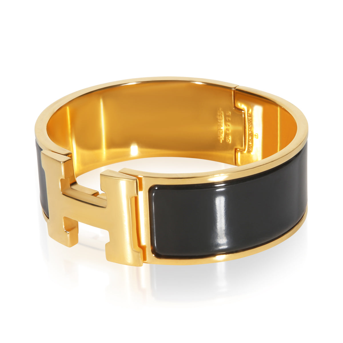 Hermès Gold Plated Clic Clac In Noir Bracelet 2