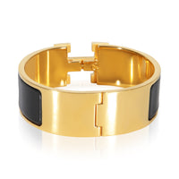Hermès Gold Plated Clic Clac In Noir Bracelet 3