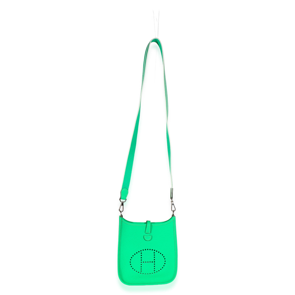 Hermès Vert Comics Clemence Mini Evelyne 16 TPM PHW Handbag 10