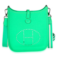 Hermès Vert Comics Clemence Mini Evelyne 16 TPM PHW Handbag fv