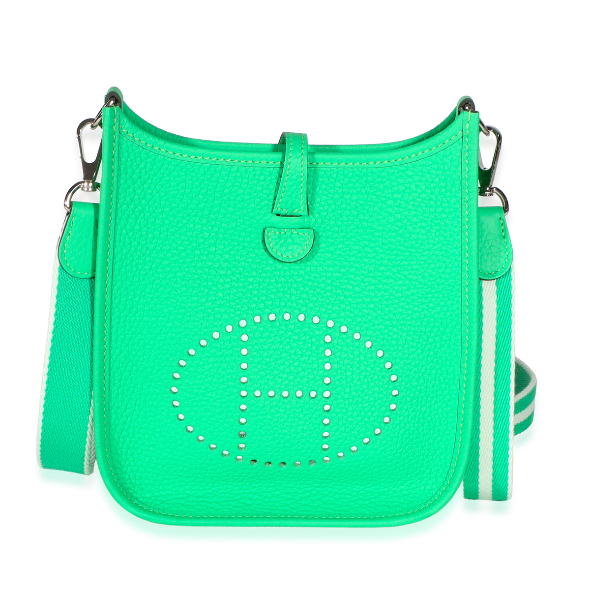 Hermès Vert Comics Clemence Mini Evelyne 16 TPM PHW Handbag id