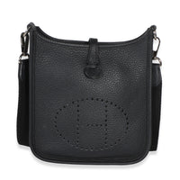 Hermès Black Clemence Mini Evelyne 16 TPM PHW Handbag id