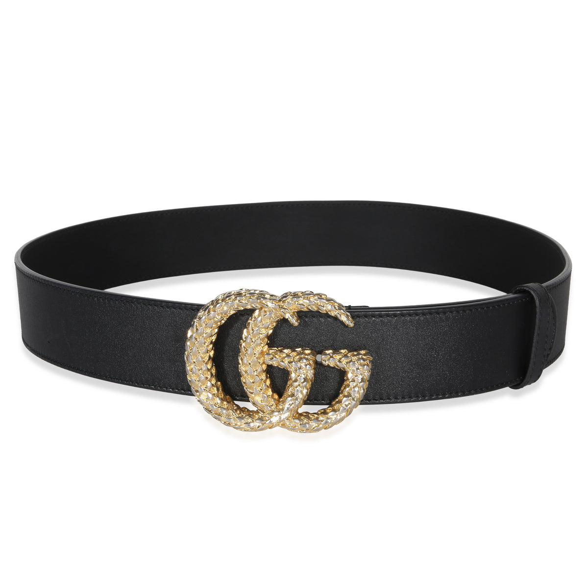 Gucci Black Moon Calfskin Scales GG Belt 85/34 id