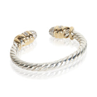 David Yurman Yellow Gold & Sterling Silver Diamond Petite Helena Ring 3