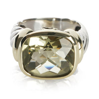 David Yurman Yellow Gold & Sterling Silver Quartz Noblesse Ring fv