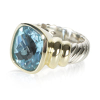 David Yurman Yellow Gold & Sterling Silver Topaz Noblesse Ring 2