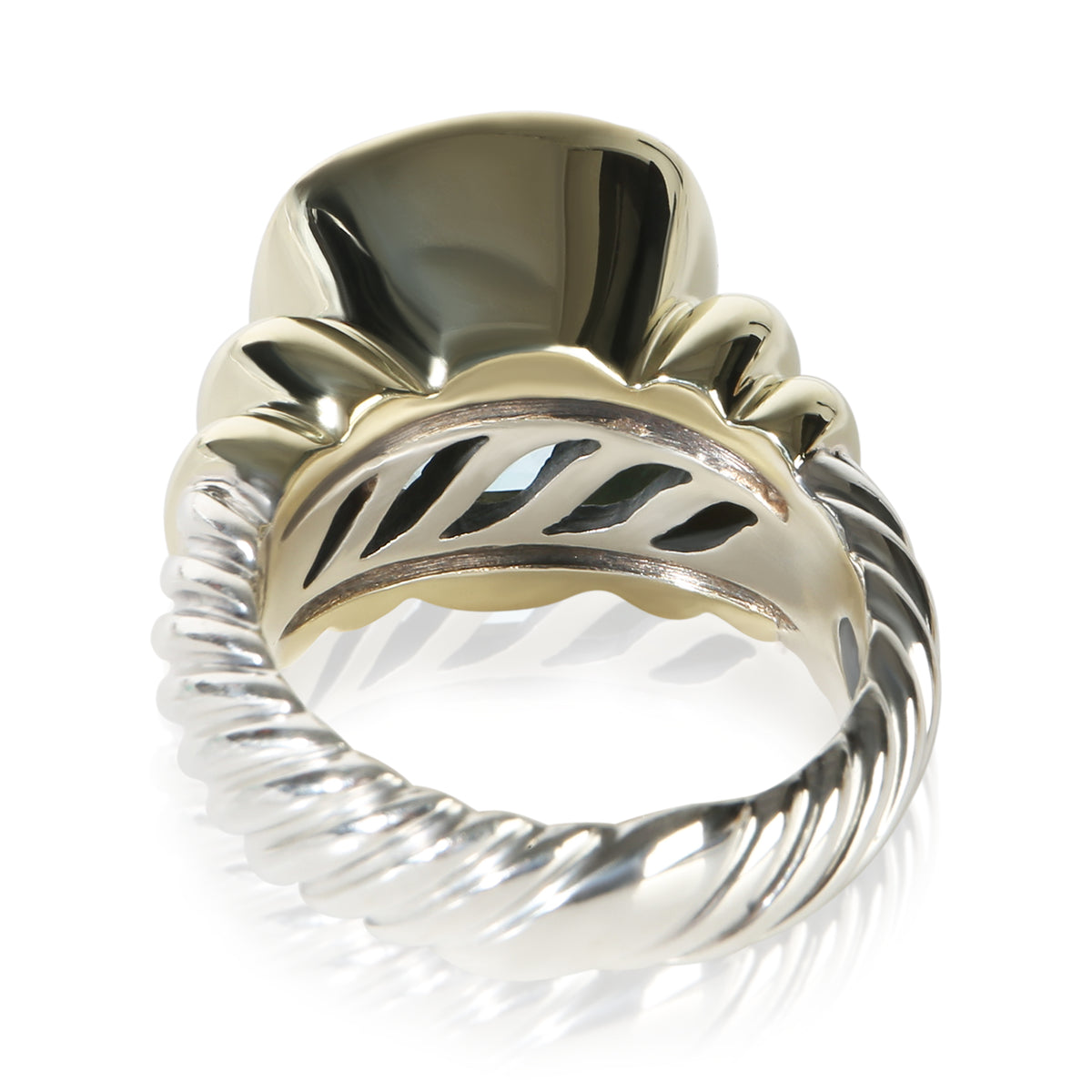 David Yurman Yellow Gold & Sterling Silver Topaz Noblesse Ring 3