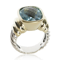 David Yurman Yellow Gold & Sterling Silver Topaz Noblesse Ring 4