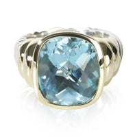 David Yurman Yellow Gold & Sterling Silver Topaz Noblesse Ring fv