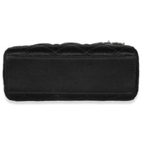 Christian Dior Black Satin Cannage Swarovski Crystal Embellished Mini Lady Dior Handbag 5