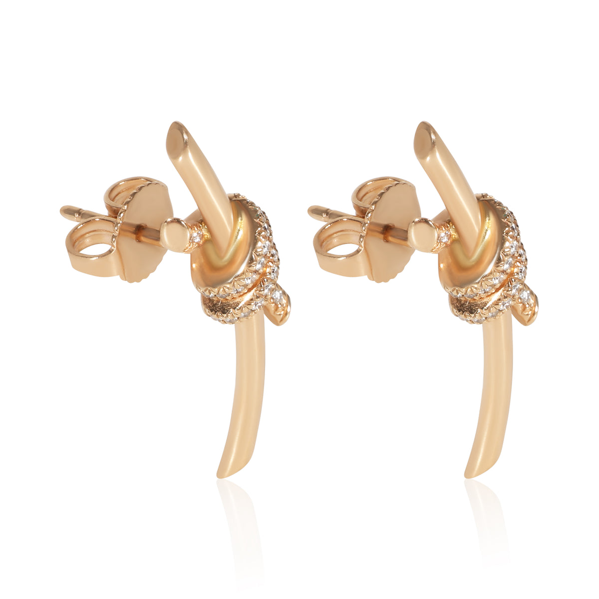 Tiffany & Co. Rose Gold Diamond Knot Earrings 2