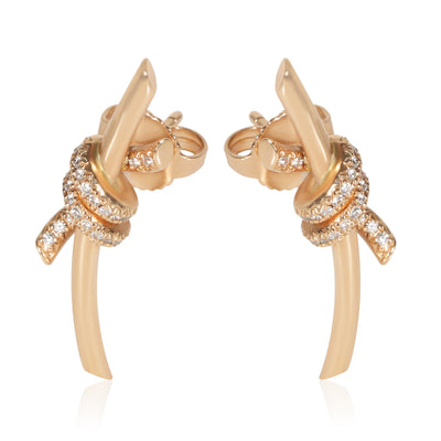 Tiffany & Co. Rose Gold Diamond Knot Earrings fv