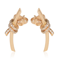 Tiffany & Co. Rose Gold Diamond Knot Earrings fv