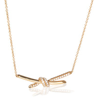 Tiffany & Co. Rose Gold Diamond Knot Necklace fv