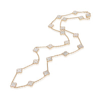 Van Cleef & Arpels Yellow Gold Mother Of Pearl Vintage Alhambra Necklace 4