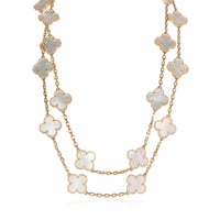 Van Cleef & Arpels Yellow Gold Mother Of Pearl Vintage Alhambra Necklace fv