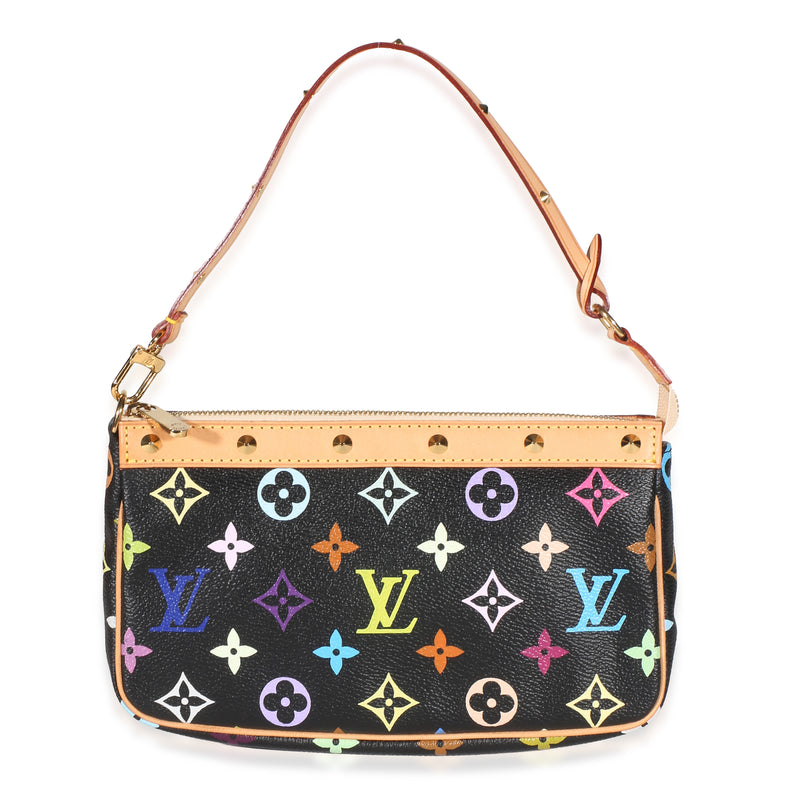 Louis Vuitton Vintage Black Monogram Multicolore Canvas Pochette Accessoires Handbag id
