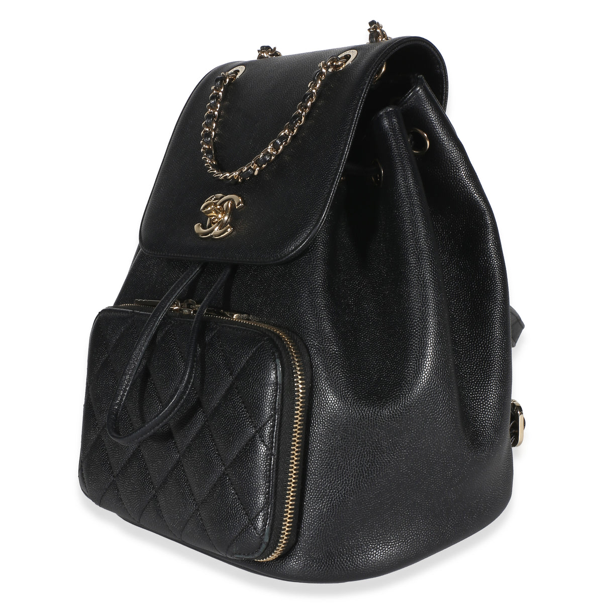 Chanel Black Quilted Caviar Business Affinity Backpack Handbag 2