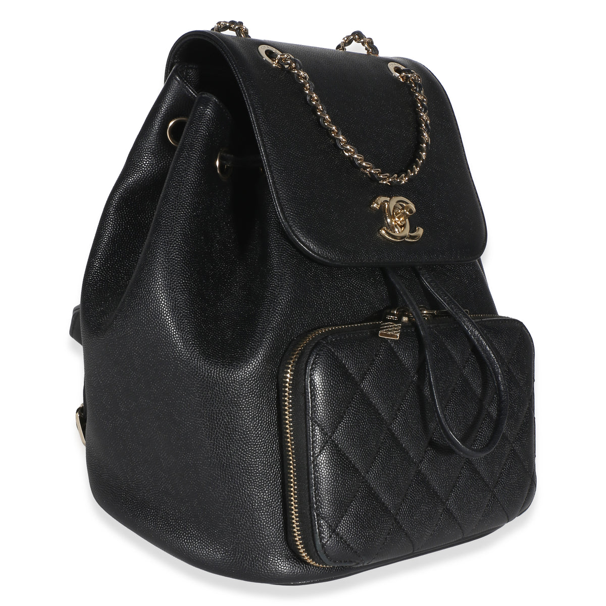 Chanel Black Quilted Caviar Business Affinity Backpack Handbag 3