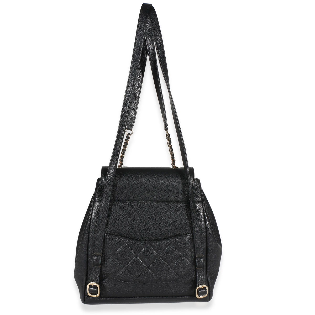 Chanel Black Quilted Caviar Business Affinity Backpack Handbag 4