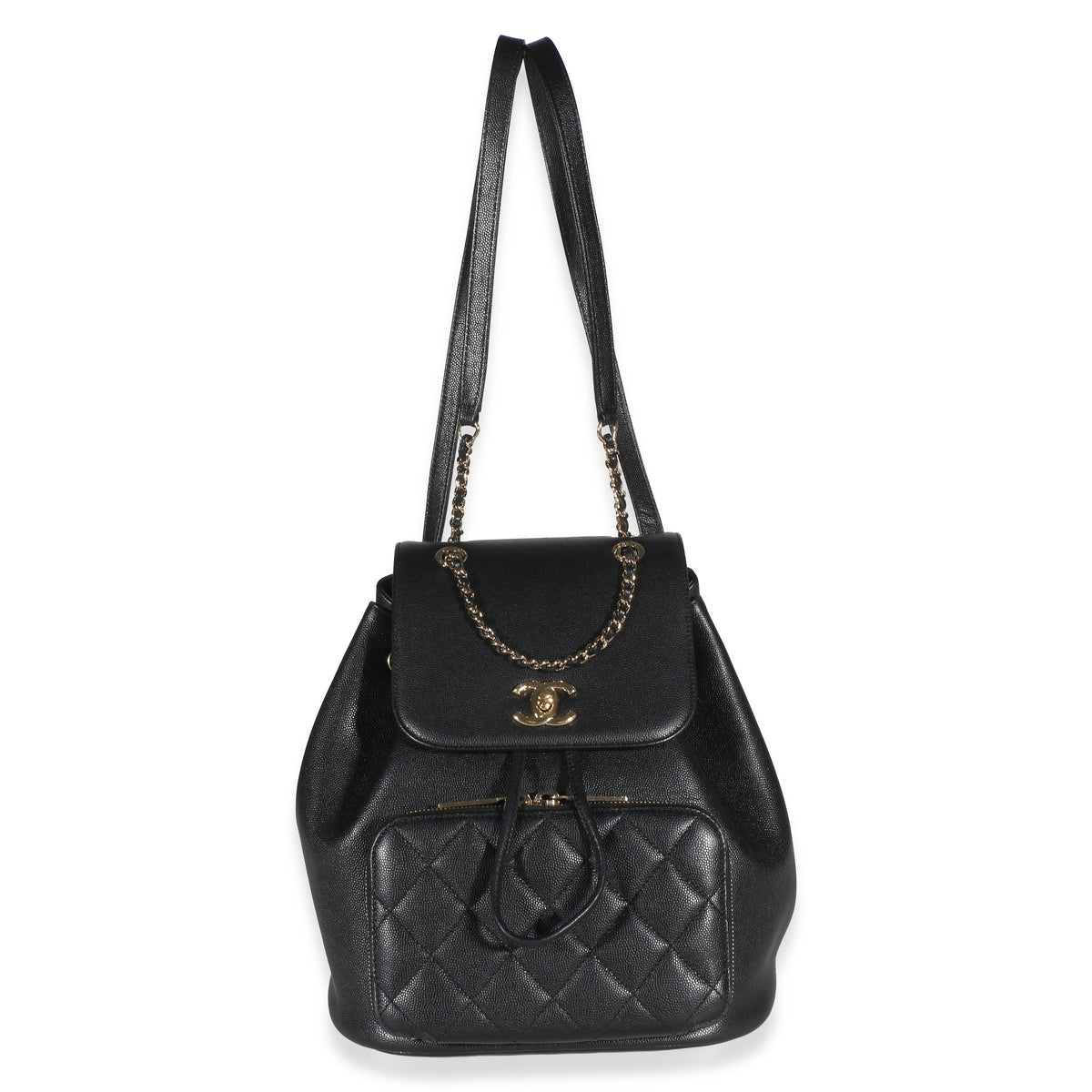 Chanel Black Quilted Caviar Business Affinity Backpack Handbag 5