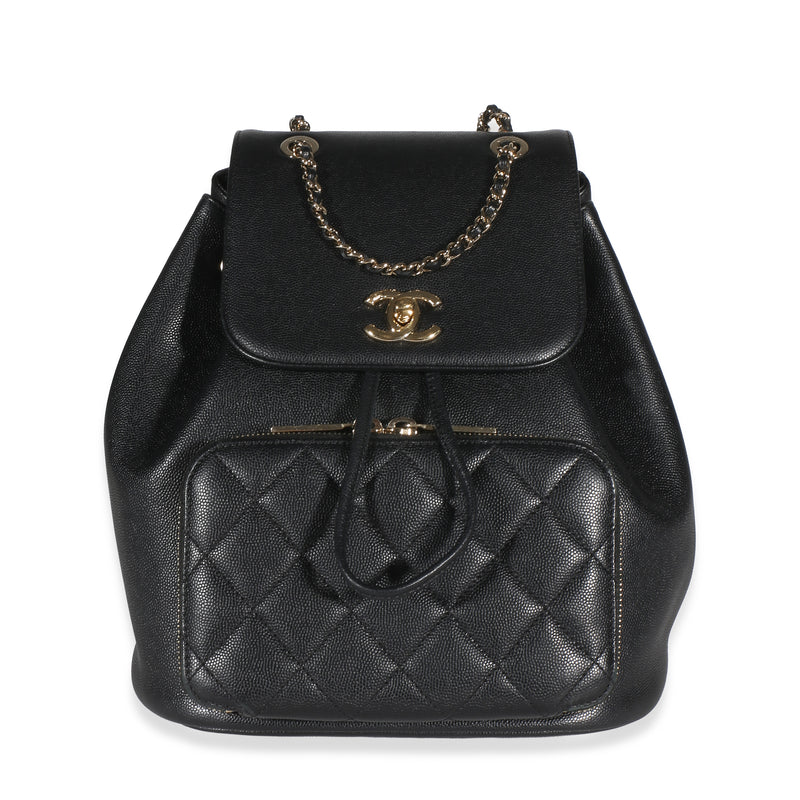 Chanel Black Quilted Caviar Business Affinity Backpack Handbag id