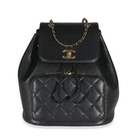Chanel Black Quilted Caviar Business Affinity Backpack Handbag id