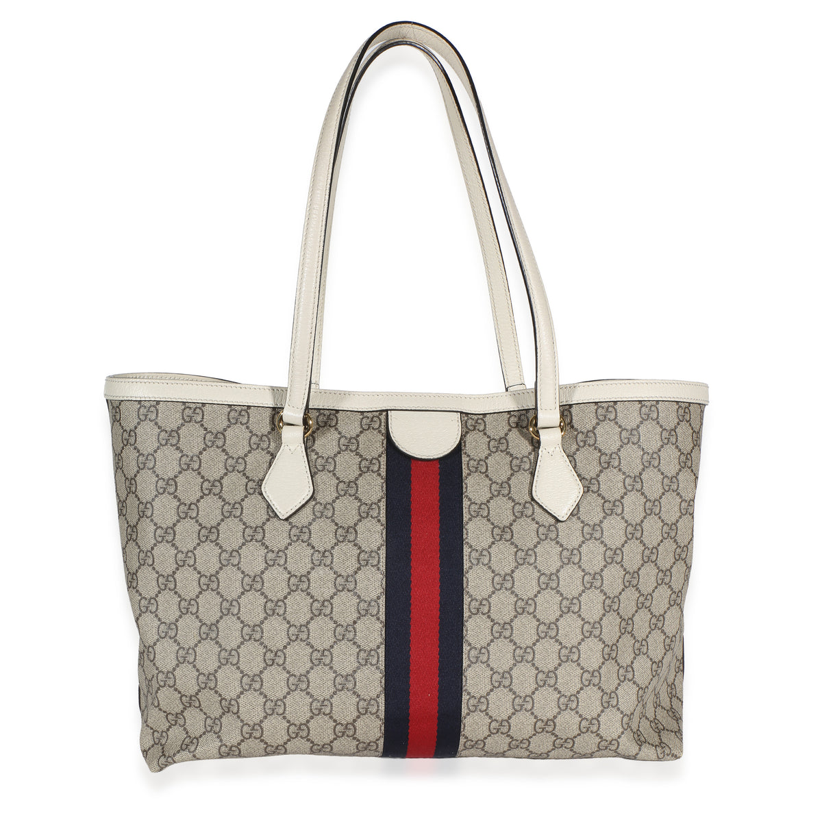 Gucci Cream GG Supreme Canvas Medium Ophidia Tote Handbag 4
