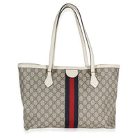 Gucci Cream GG Supreme Canvas Medium Ophidia Tote Handbag 4