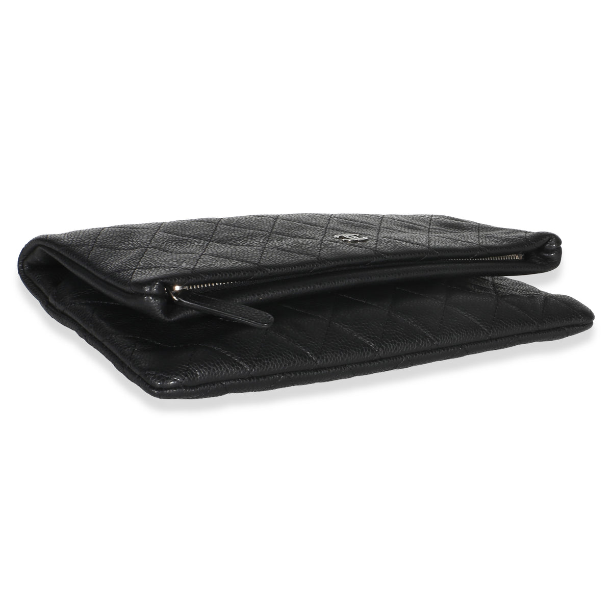 Chanel Black Quilted Caviar CC Beauty Clutch Handbag 8