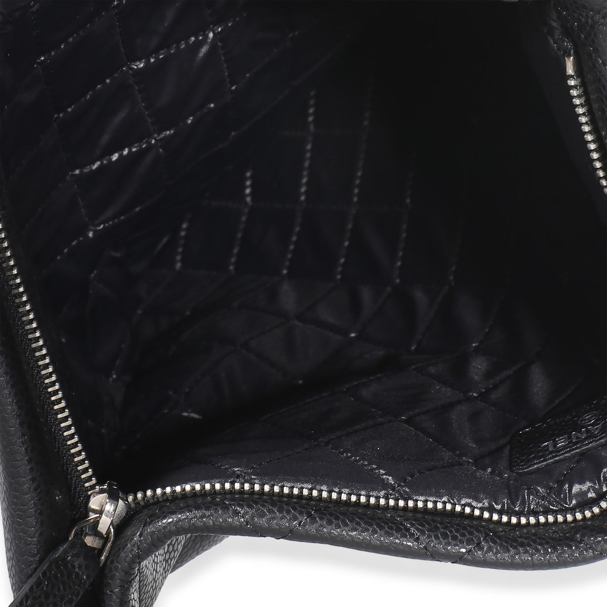 Chanel Black Quilted Caviar CC Beauty Clutch Handbag 9
