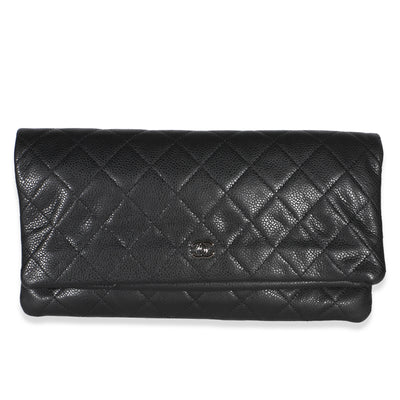 Chanel Black Quilted Caviar CC Beauty Clutch Handbag id