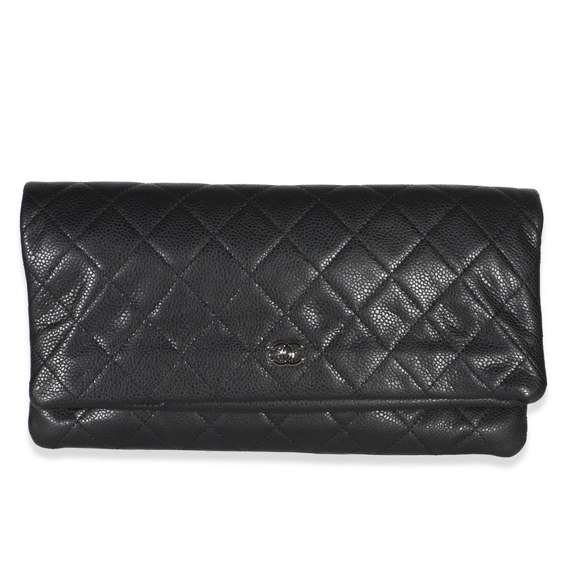 Chanel Black Quilted Caviar CC Beauty Clutch Handbag id