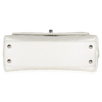 Chanel Silver Chevron Caviar Mini Coco Top Handle Bag Handbag 5
