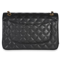 Chanel Black Quilted Caviar Jumbo Double Flap Bag Handbag 4