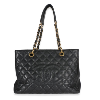 Chanel Black Quilted Caviar Grand Shopper Tote Handbag id