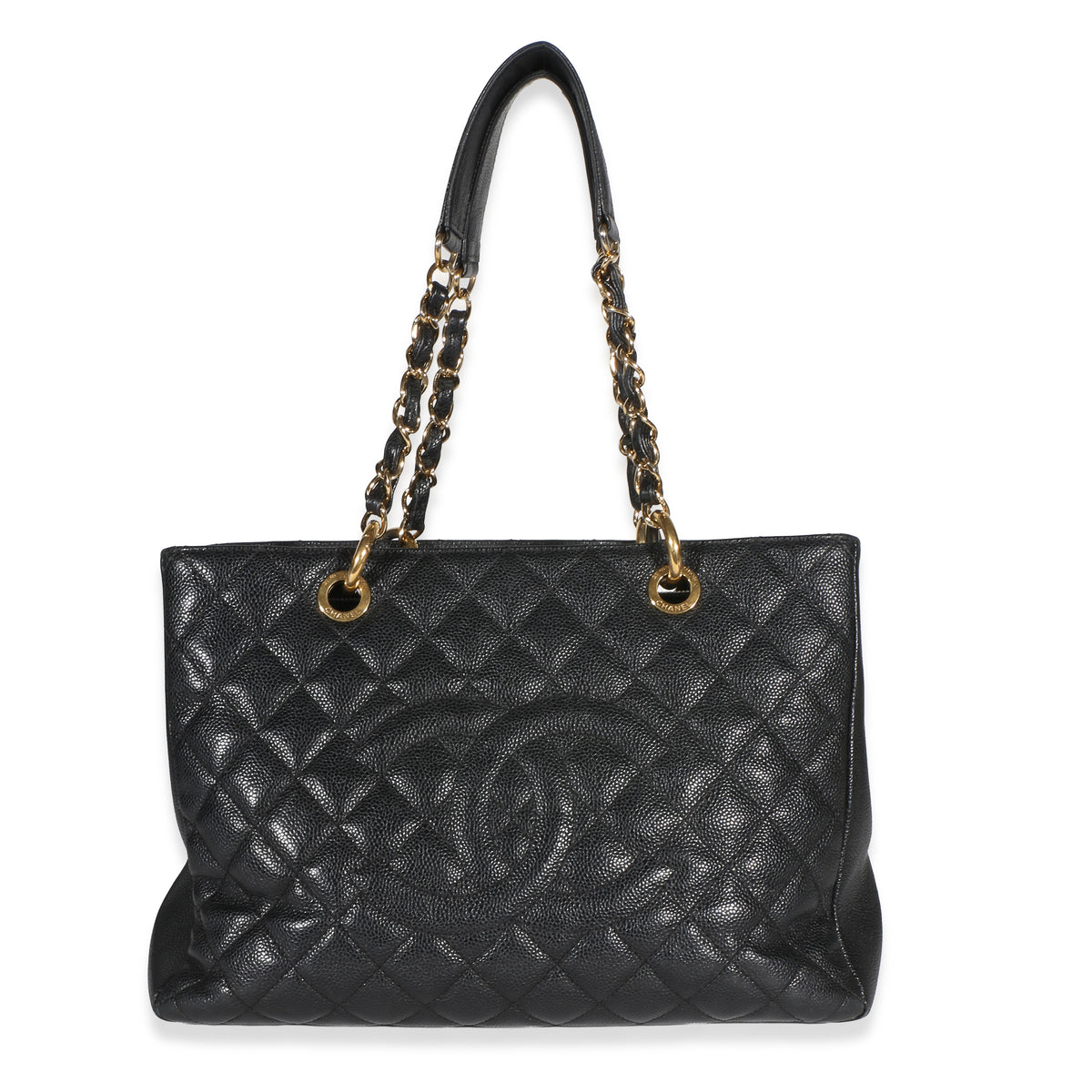 Chanel Black Quilted Caviar Grand Shopper Tote Handbag id