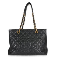 Chanel Black Quilted Caviar Grand Shopper Tote Handbag id