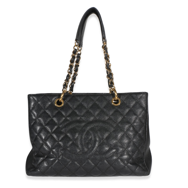Chanel Black Quilted Caviar Grand Shopper Tote Handbag id