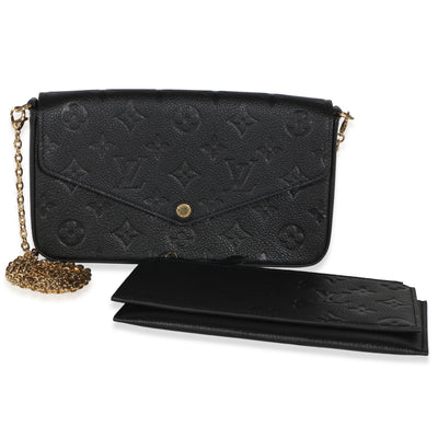 Louis Vuitton Black Monogram Empreinte Felicie Pochette Handbag fv