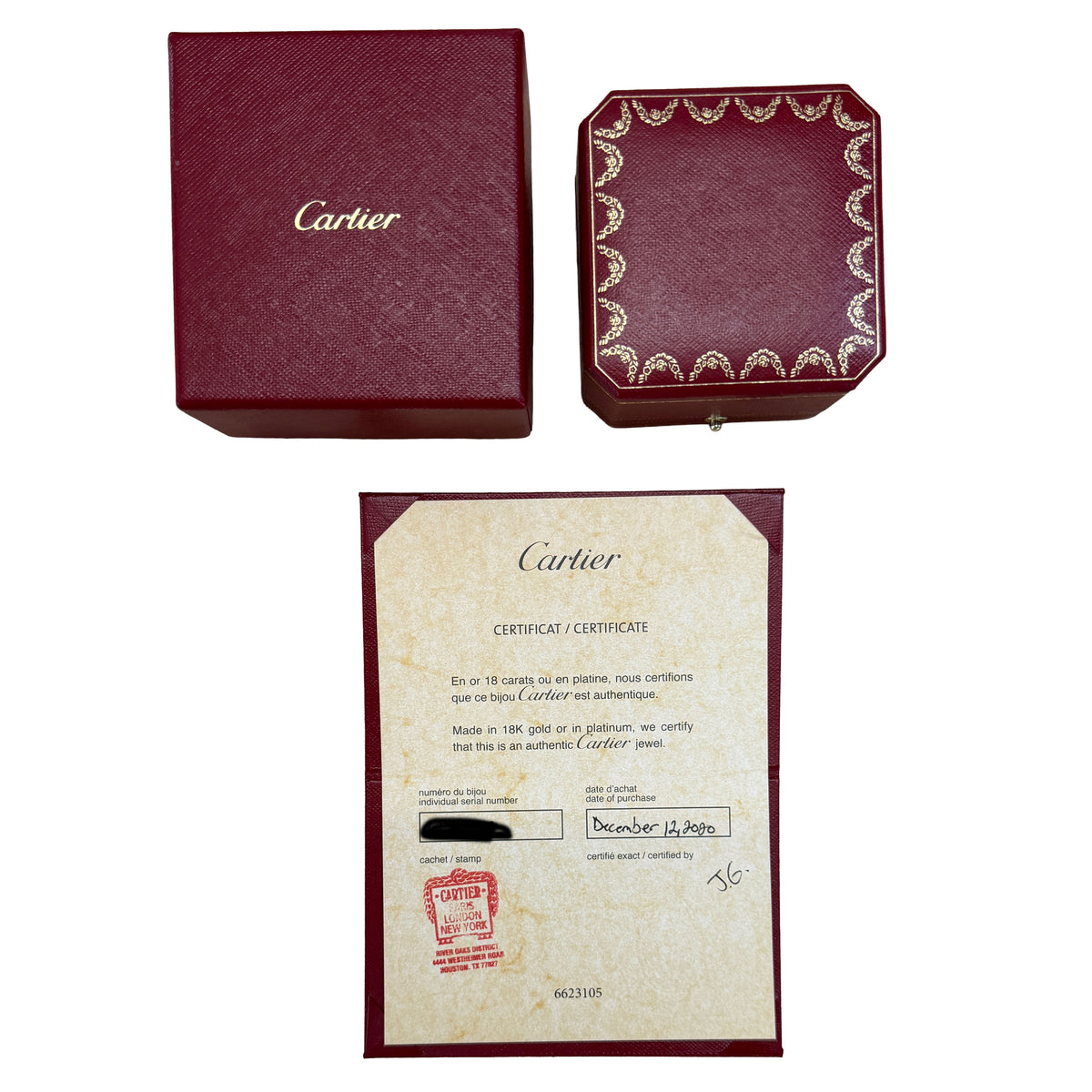 Cartier White Gold Small Model Love Ring box