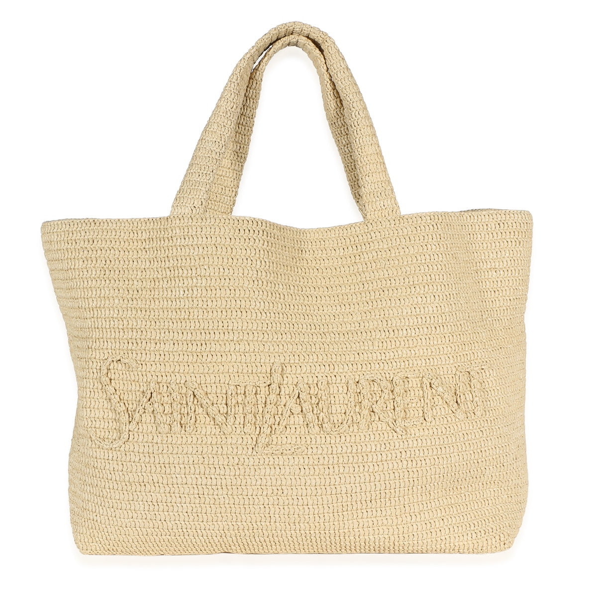 Saint Laurent Natural Raffia Large Logo Tote Handbag id
