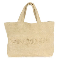 Saint Laurent Natural Raffia Large Logo Tote Handbag id