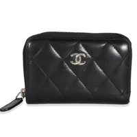 Chanel Black Quilted Lambskin Zip Coin Purse id