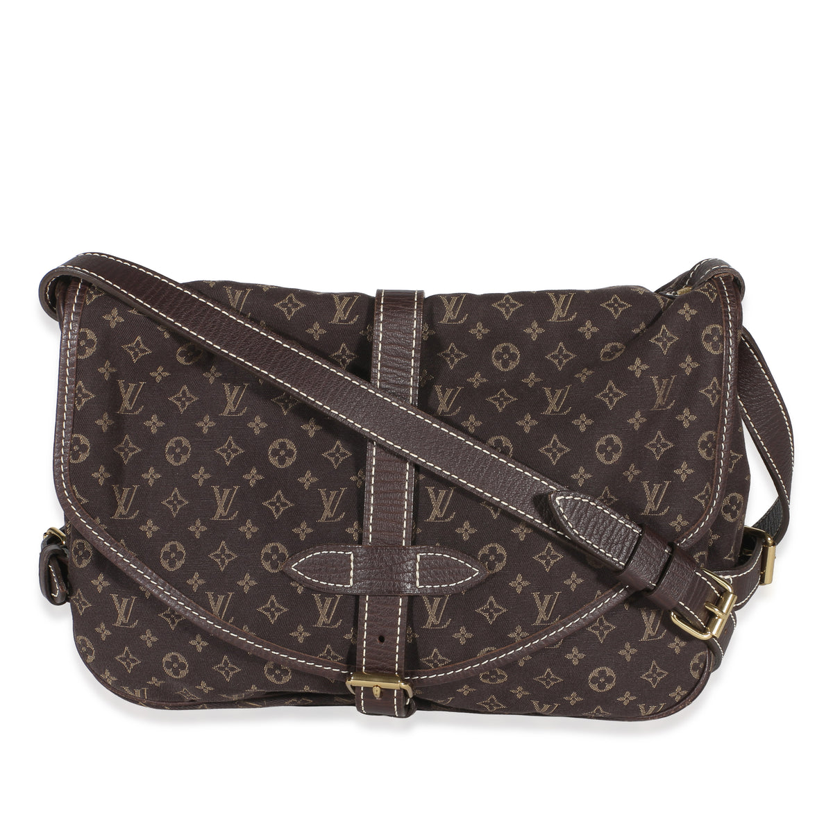 Louis Vuitton Brown Monogram Mini Lin Saumur Handbag id