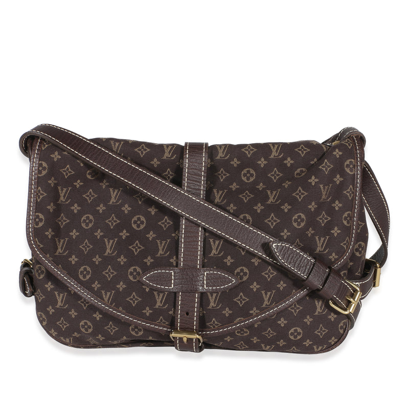 Louis Vuitton Brown Monogram Mini Lin Saumur Handbag id
